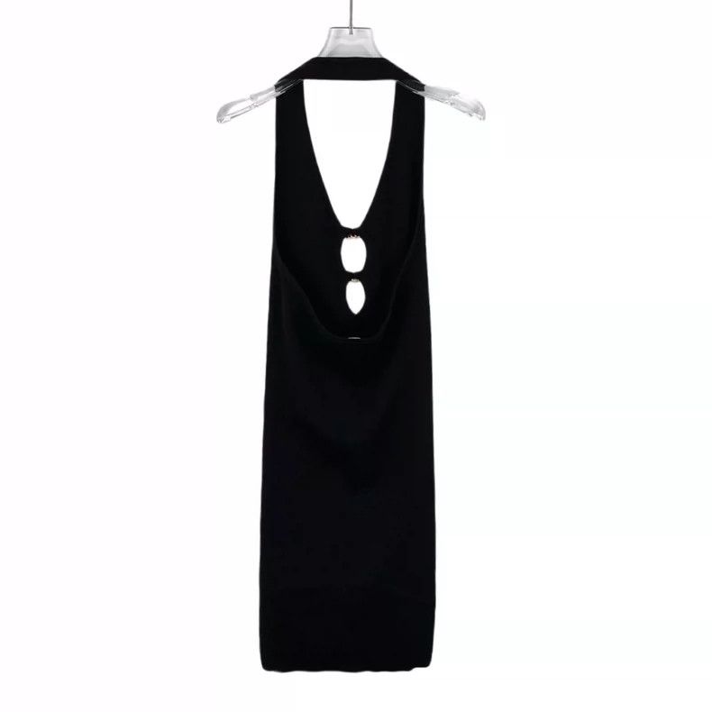 Celine Celine Black Silk Sleeveless Dress with Back Cutout Size L / US 10 / IT 46 - 2 Thumbnail
