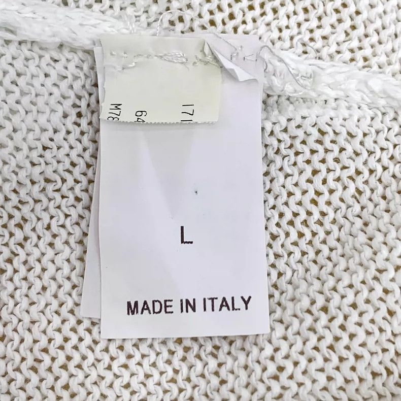Brunello Cucinelli Brunello Cucinelli White V-Neck Cotton Knit Top Size L / US 10 / IT 46 - 6 Thumbnail