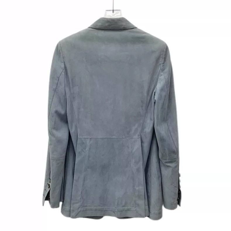 Brunello Cucinelli Brunello Cucinelli Blue Leather Blazer Jacket Size L / US 10 / IT 46 - 2 Thumbnail