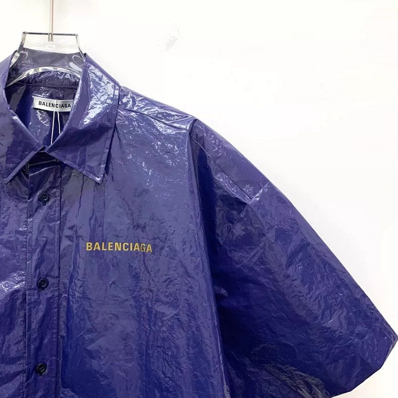 Balenciaga Balenciaga Blue Logo Short Sleeve Shirt Size XS / US 0-2 / IT 36-38 - 3 Thumbnail