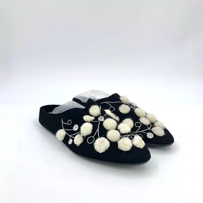 The Row Black Embroidered Casual Flat Shoes Size US 10 / IT 40 - 2 Thumbnail
