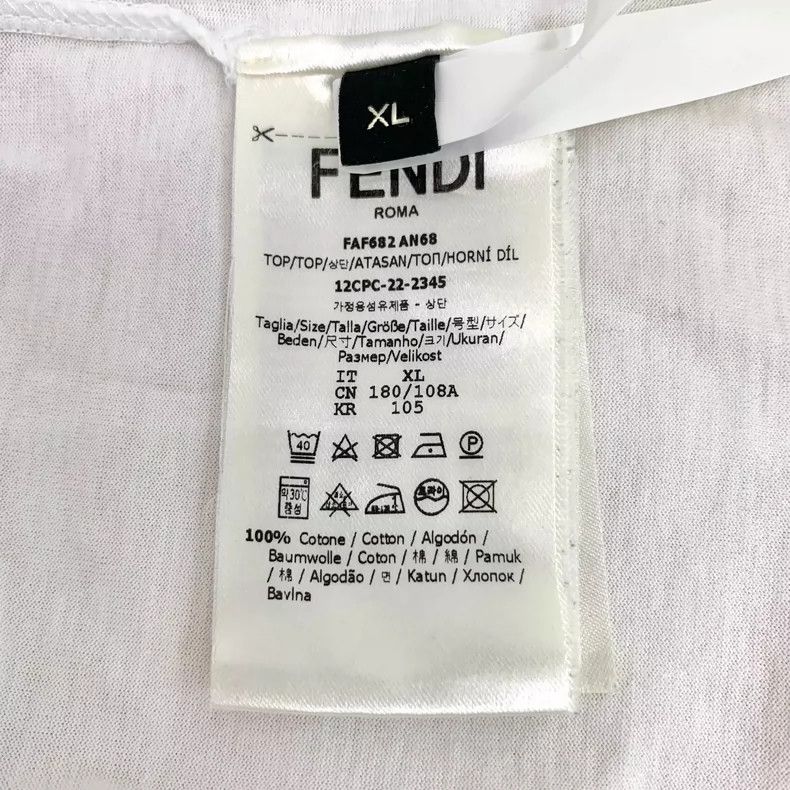 Fendi Fendi White Cotton Logo Short Sleeve T-Shirt Size XL / US 12-14 / IT 48-50 - 6 Thumbnail