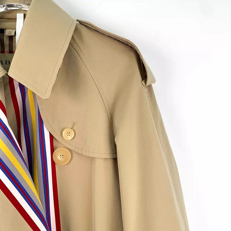 Burberry Burberry Brown Striped Trench Coat with Belt Size XS / US 0-2 / IT 36-38 - 3 Thumbnail