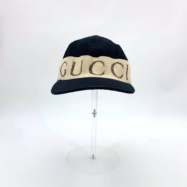 Gucci Gucci Black Logo Cotton Cap Size ONE SIZE - 3 Thumbnail