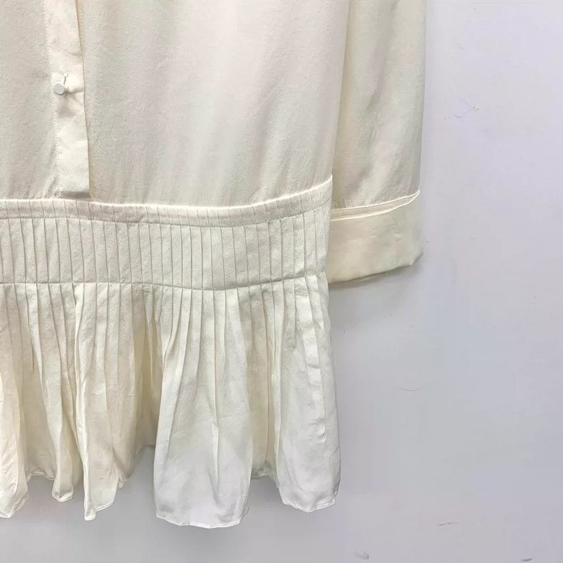 Dior Christian Dior Ivory Silk Long Sleeve Dress Shirt Size S / US 4 / IT 40 - 4 Thumbnail