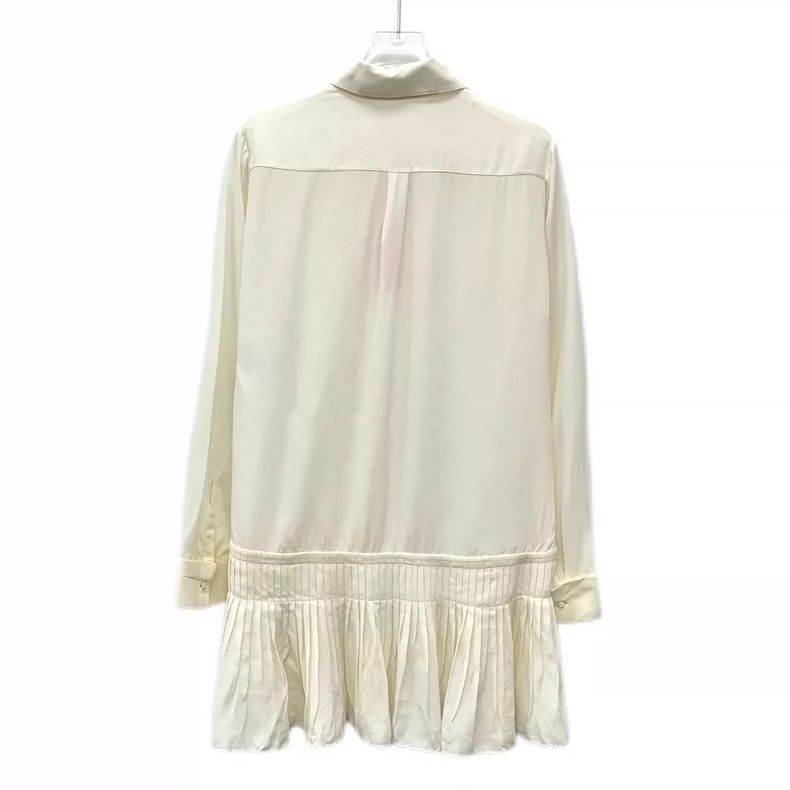 Dior Christian Dior Ivory Silk Long Sleeve Dress Shirt Size S / US 4 / IT 40 - 2 Thumbnail