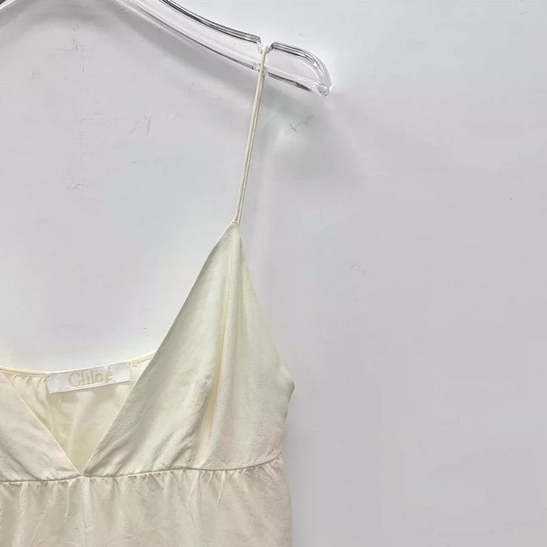 Chloe Beige Silk Camisole Top by Chloe Size S / US 4 / IT 40 - 3 Thumbnail