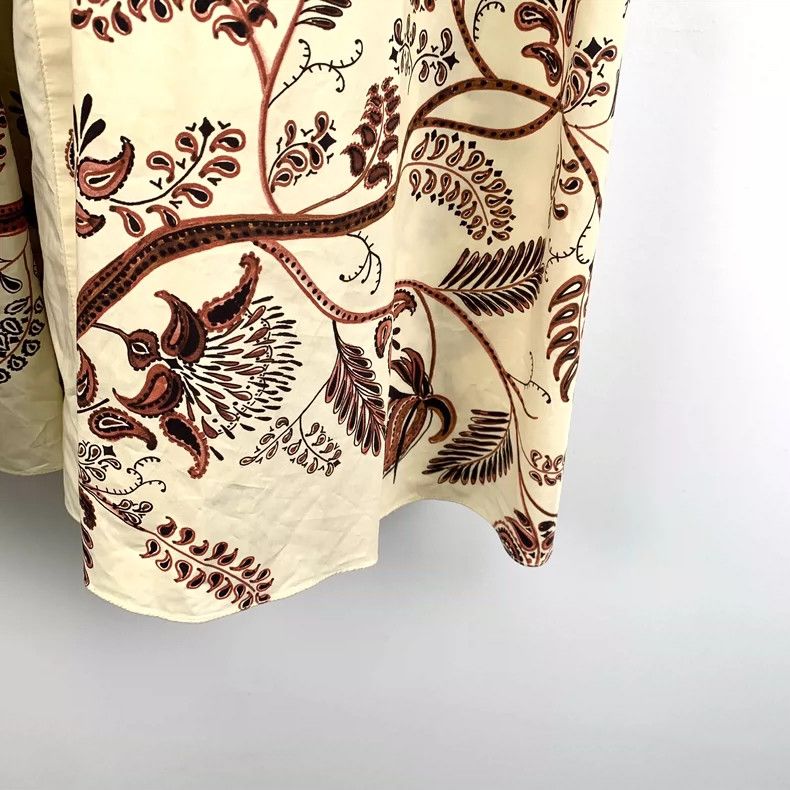 Dior Beige Floral Print Cotton Midi Skirt Size 36" / US 14 / IT 50 - 4 Thumbnail