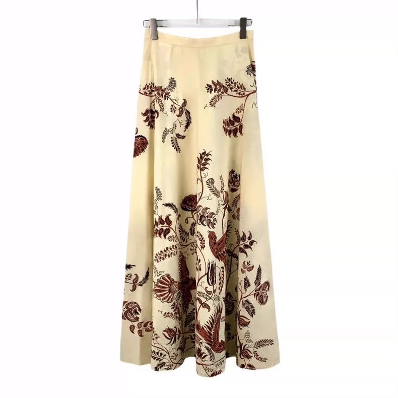 Dior Beige Floral Print Cotton Midi Skirt Size 36" / US 14 / IT 50 - 2 Thumbnail