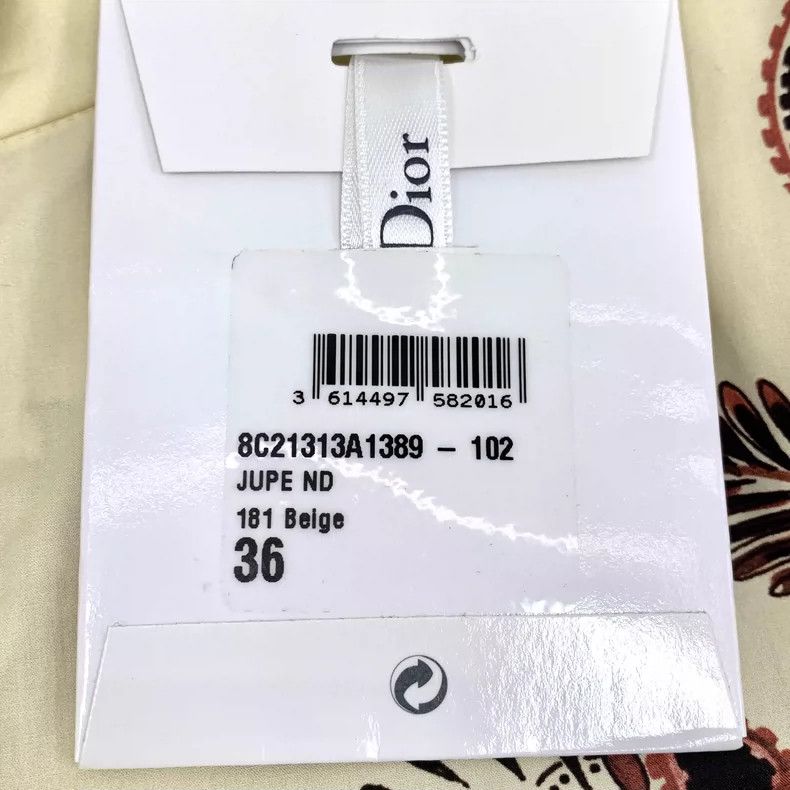 Dior Beige Floral Print Cotton Midi Skirt Size 36" / US 14 / IT 50 - 8 Thumbnail