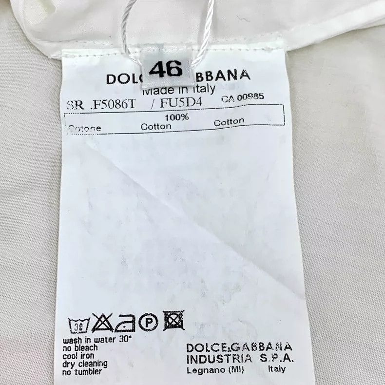 Dolce & Gabbana Dolce&Gabbana White Cotton Frill Short Sleeve Shirt Size XL / US 12-14 / IT 48-50 - 6 Thumbnail