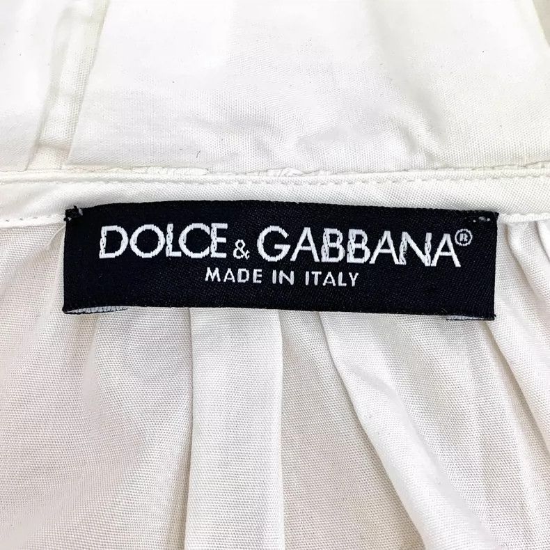 Dolce & Gabbana Dolce&Gabbana White Cotton Frill Short Sleeve Shirt Size XL / US 12-14 / IT 48-50 - 5 Thumbnail