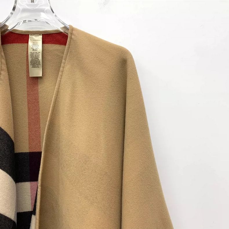 Burberry Burberry Classic Brown Wool Cape Shawl Size ONE SIZE - 3 Thumbnail