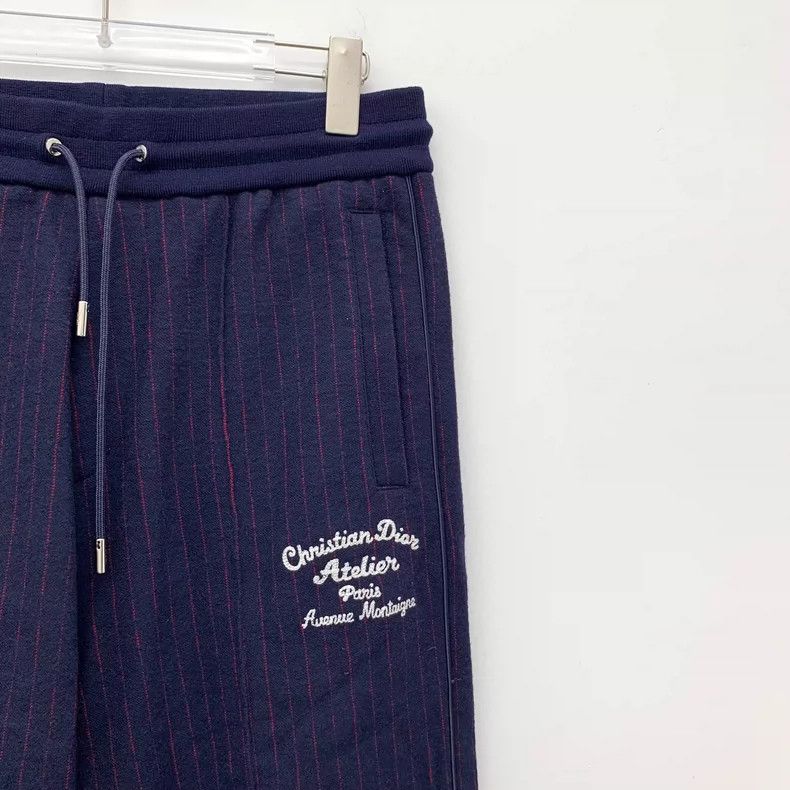 Dior Dior Navy Striped Wool Drawstring Casual Pants Size 23" - 3 Thumbnail