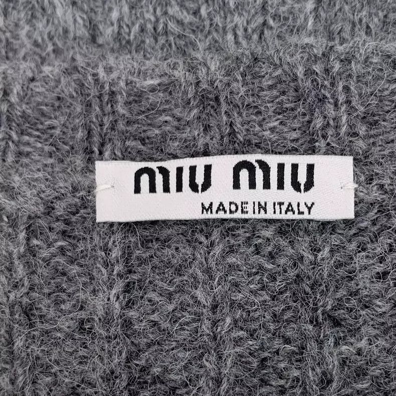 Prada MiuMiu Dark Gray Asymmetric Knit Sweater Size S / US 4 / IT 40 - 6 Thumbnail
