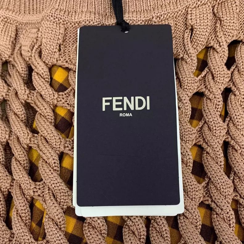 Fendi Fendi Brown Hollow Knit Midi Skirt Size 42" / US 20 - 6 Thumbnail