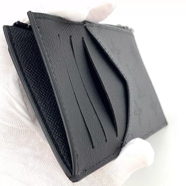 Louis Vuitton Louis Vuitton Black Gray Logo Leather Wallet Size ONE SIZE - 4 Thumbnail