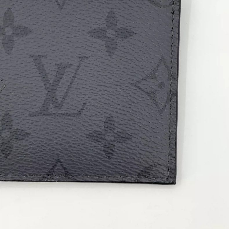Louis Vuitton Louis Vuitton Black Gray Logo Leather Wallet Size ONE SIZE - 6 Thumbnail