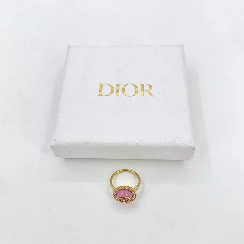 Dior Pink Logo Dior Rhinestone Ring Size 15 Size ONE SIZE - 7 Thumbnail