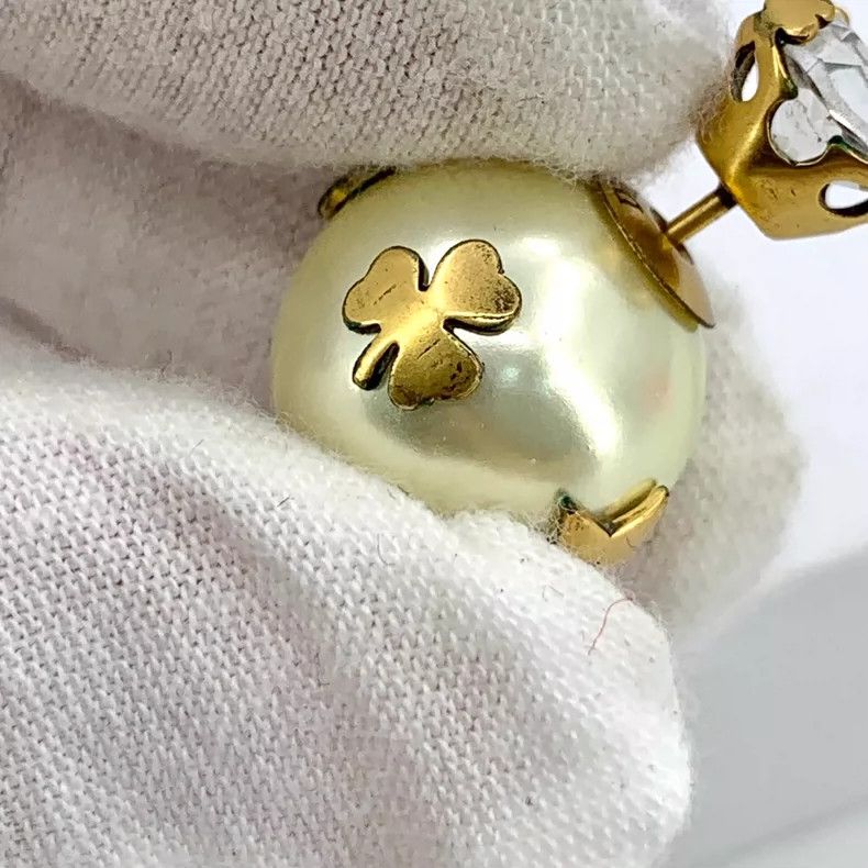 Dior Dior Gold Pearl Bee Letter Earrings Size ONE SIZE - 8 Thumbnail