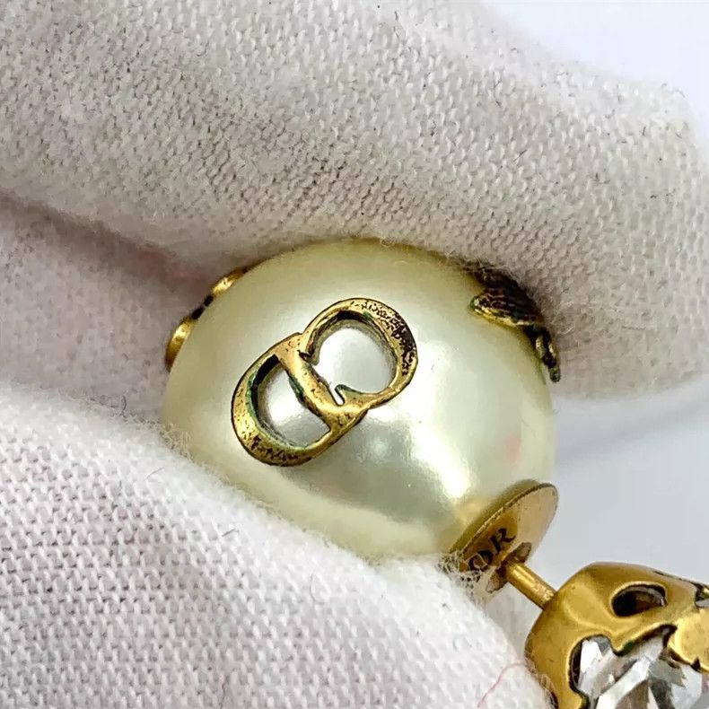 Dior Dior Gold Pearl Bee Letter Earrings Size ONE SIZE - 9 Thumbnail