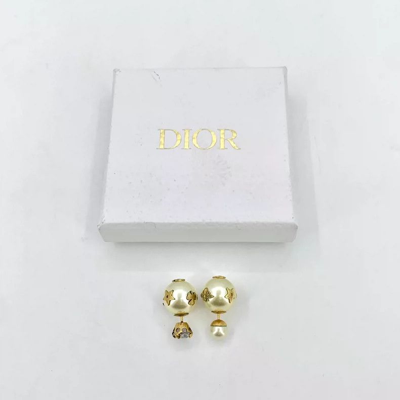 Dior Dior Gold Pearl Bee Letter Earrings Size ONE SIZE - 7 Thumbnail