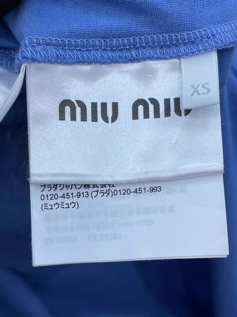 Miu Miu Miu Miu Blue Embroidered Long Sleeve T-shirt Size XS / US 0-2 / IT 36-38 - 5 Thumbnail