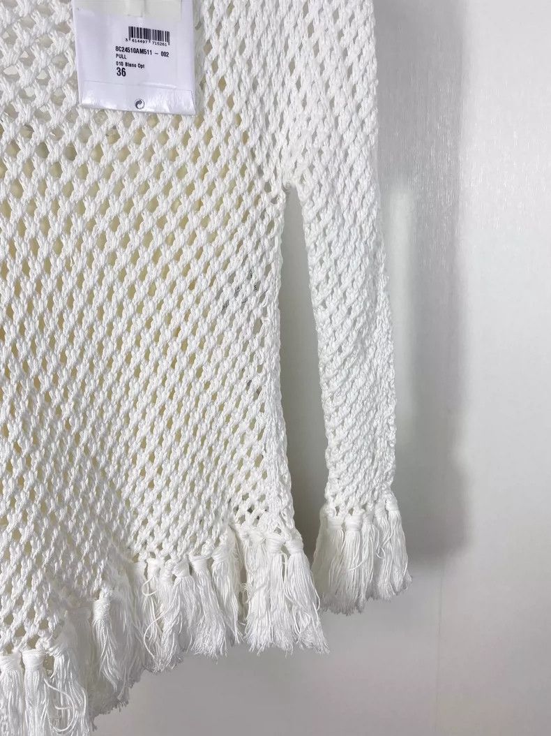 Dior White Cutout Fringed Top with Silk Lining Size S / US 4 / IT 40 - 5 Thumbnail
