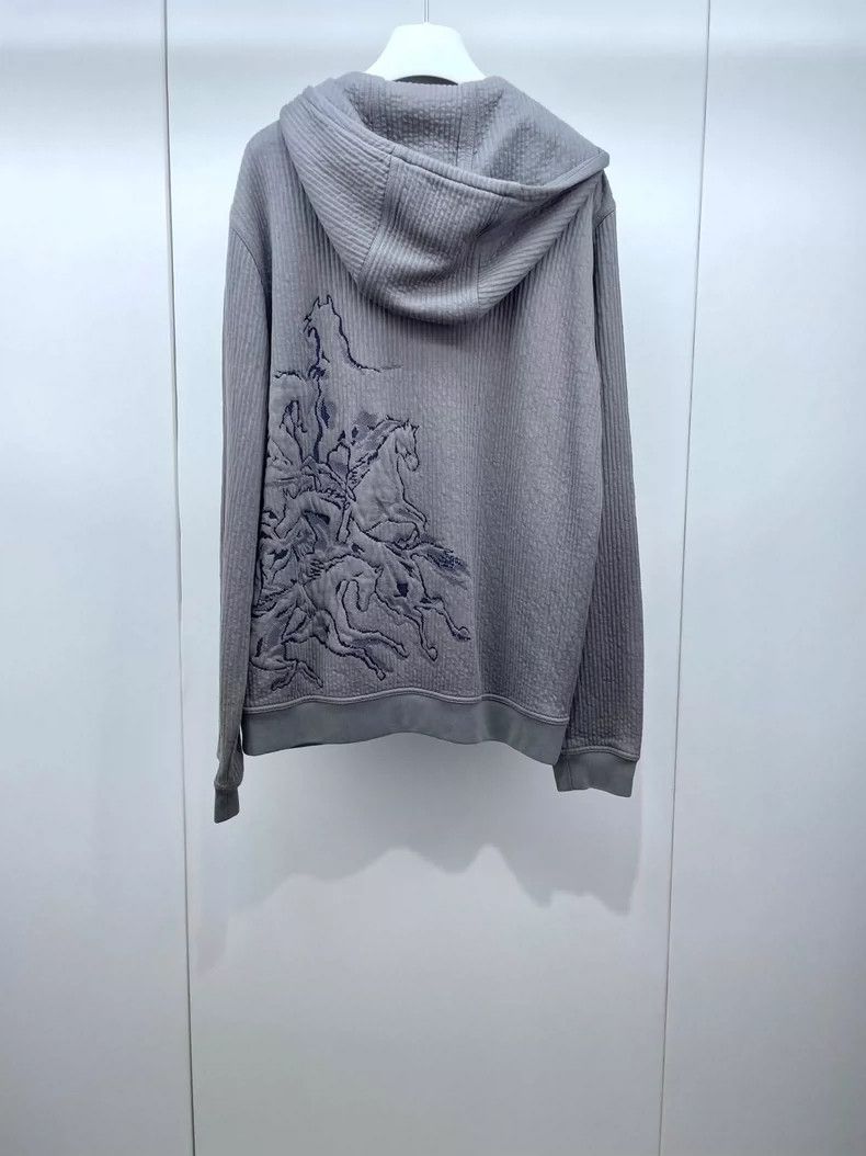 Hermes Hermes Embroidered Hooded Sweatshirt Size L / US 10 / IT 46 - 2 Thumbnail