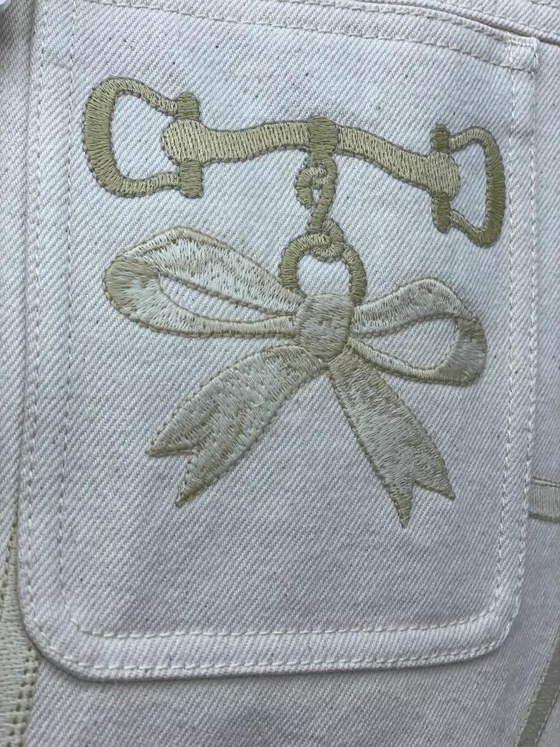 Hermes Hermes Embroidered Denim Jacket Size 38 Size M / US 6-8 / IT 42-44 - 3 Thumbnail