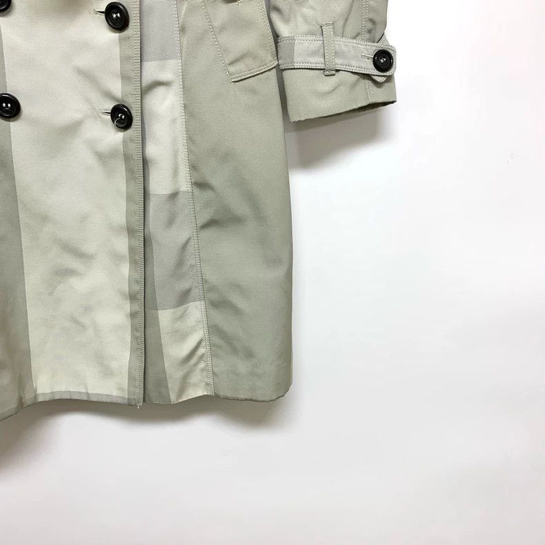 Burberry Burberry Gray White Plaid Trench Coat Size XS / US 0-2 / IT 36-38 - 8 Thumbnail