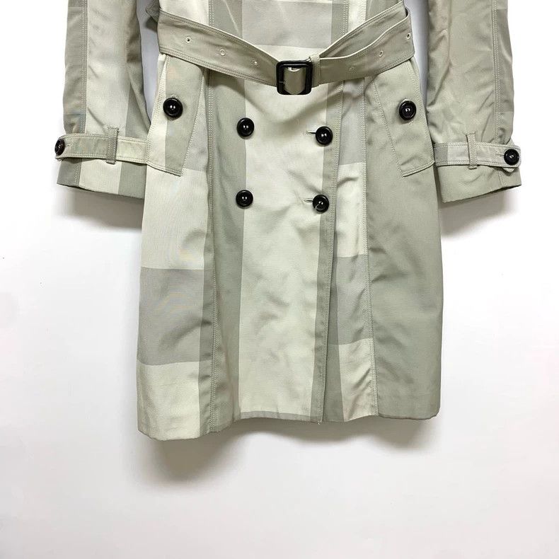 Burberry Burberry Gray White Plaid Trench Coat Size XS / US 0-2 / IT 36-38 - 6 Thumbnail