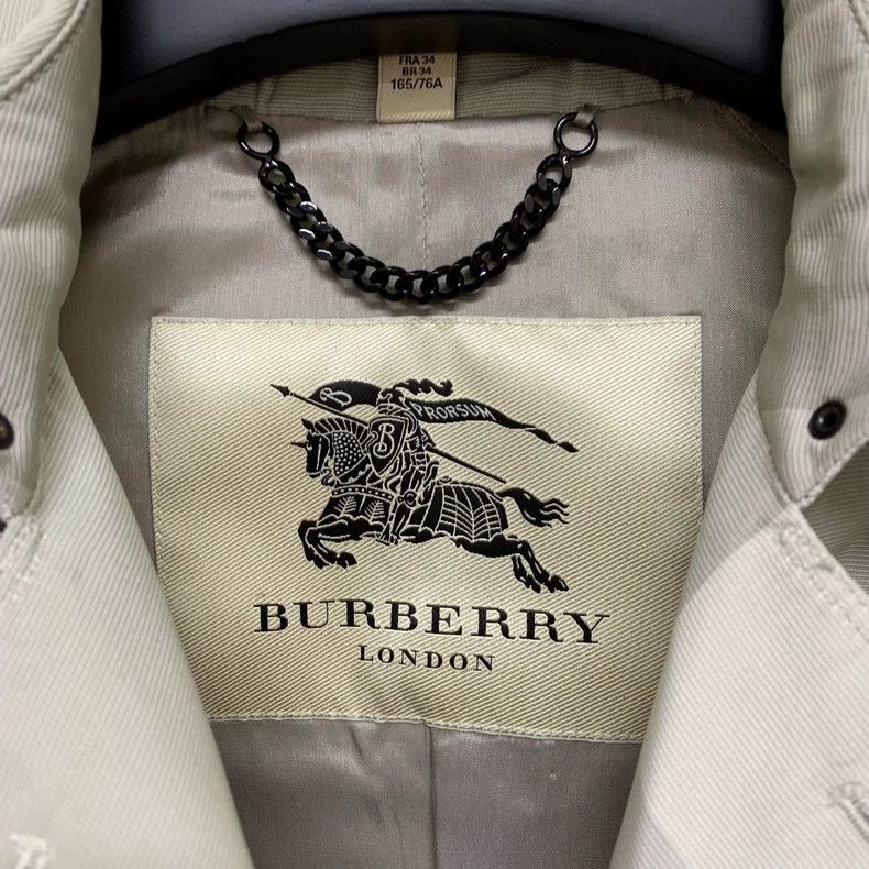 Burberry Burberry Gray White Plaid Trench Coat Size XS / US 0-2 / IT 36-38 - 3 Thumbnail