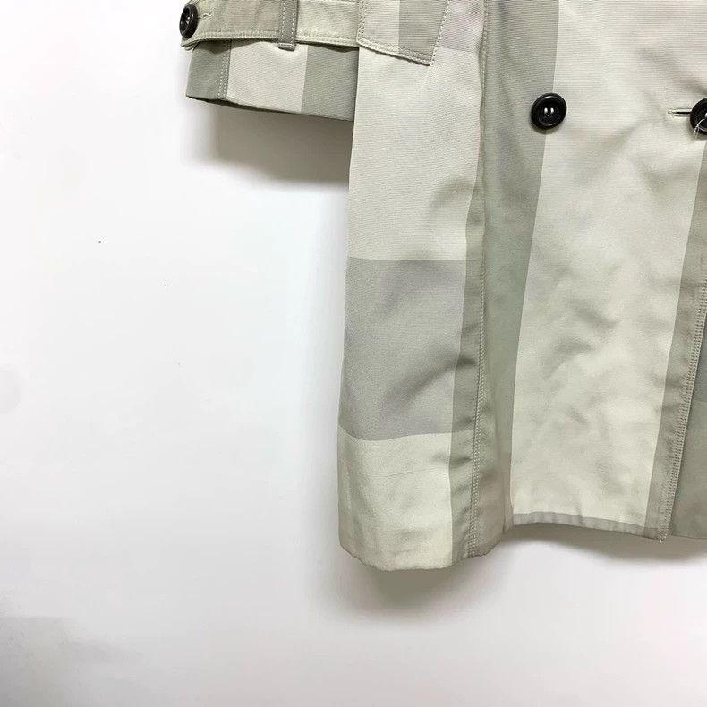 Burberry Burberry Gray White Plaid Trench Coat Size XS / US 0-2 / IT 36-38 - 7 Thumbnail