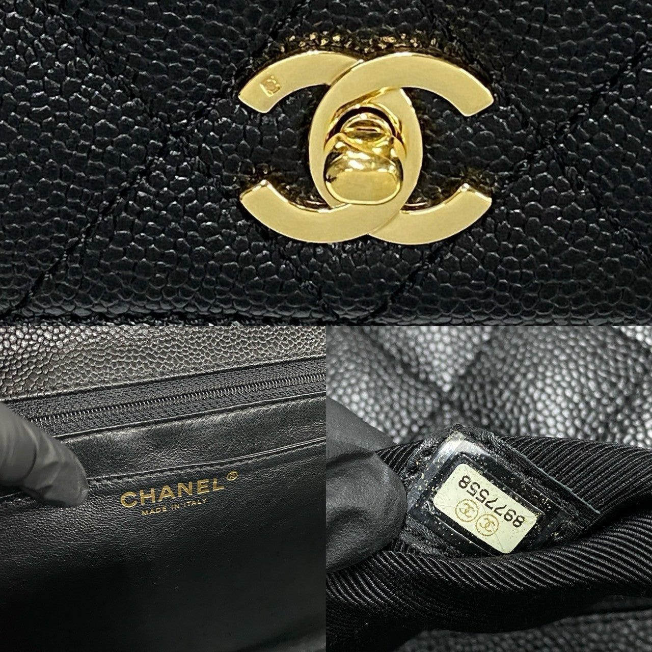 Chanel Chanel Handbag Black Leather Size ONE SIZE - 3 Thumbnail