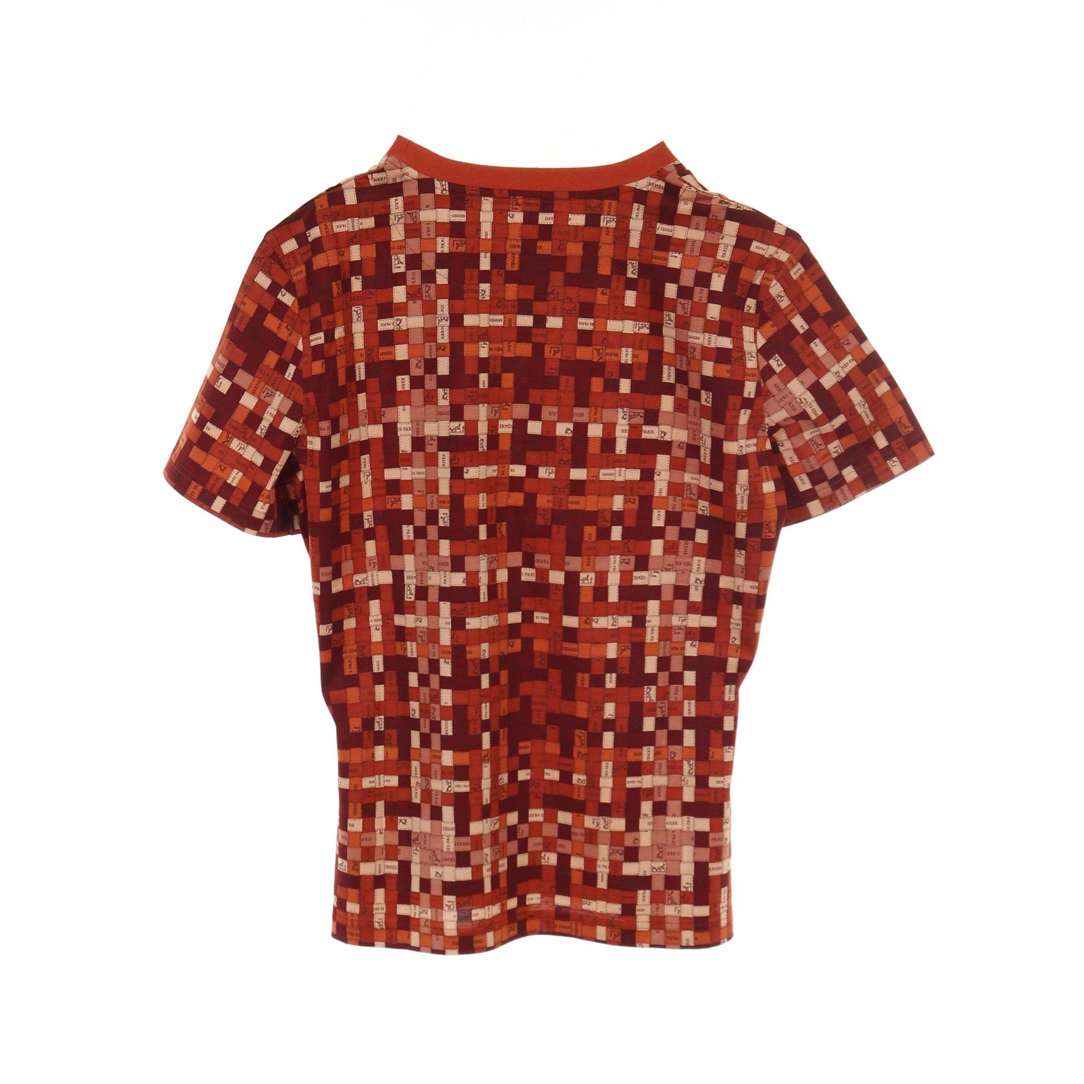 Hermes Hermes Micro T-Shirt Bolduc Check Cotton Brown Light Beige Size ONE SIZE - 2 Thumbnail