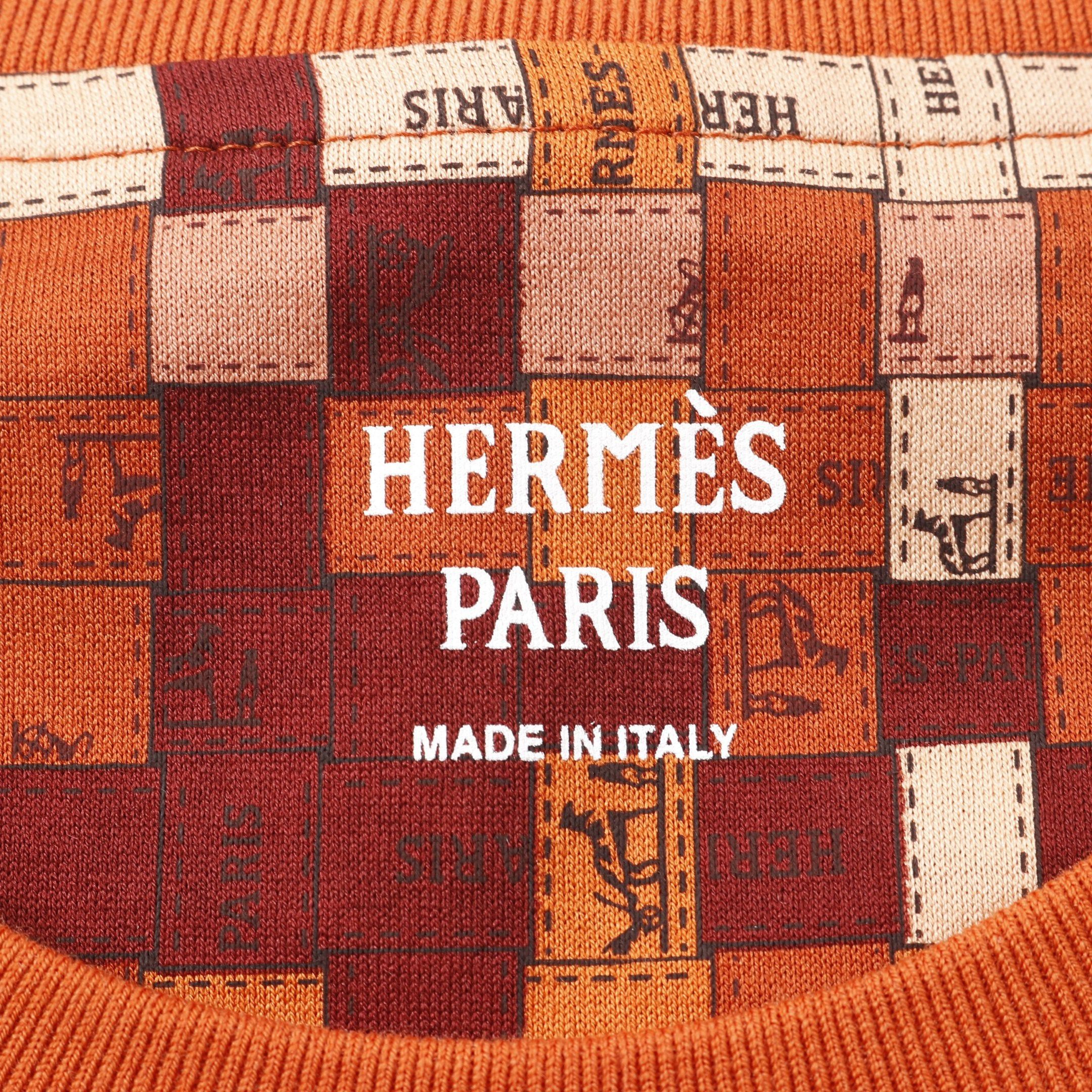 Hermes Hermes Micro T-Shirt Bolduc Check Cotton Brown Light Beige Size ONE SIZE - 3 Thumbnail