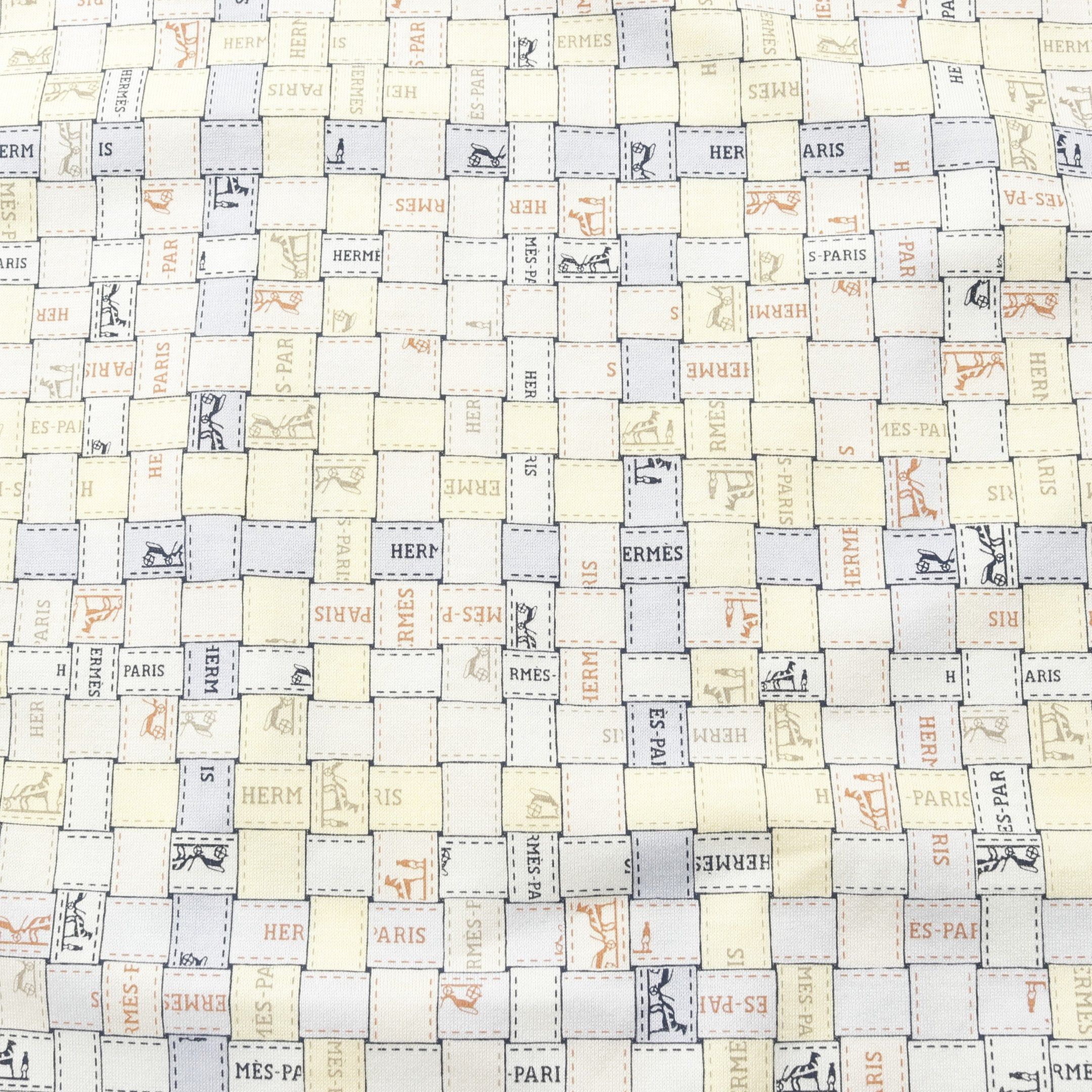 Hermes Hermes Micro T-Shirt Bolduc Check Cotton Light Yellow Blue Gray Ivory Size ONE SIZE - 5 Thumbnail