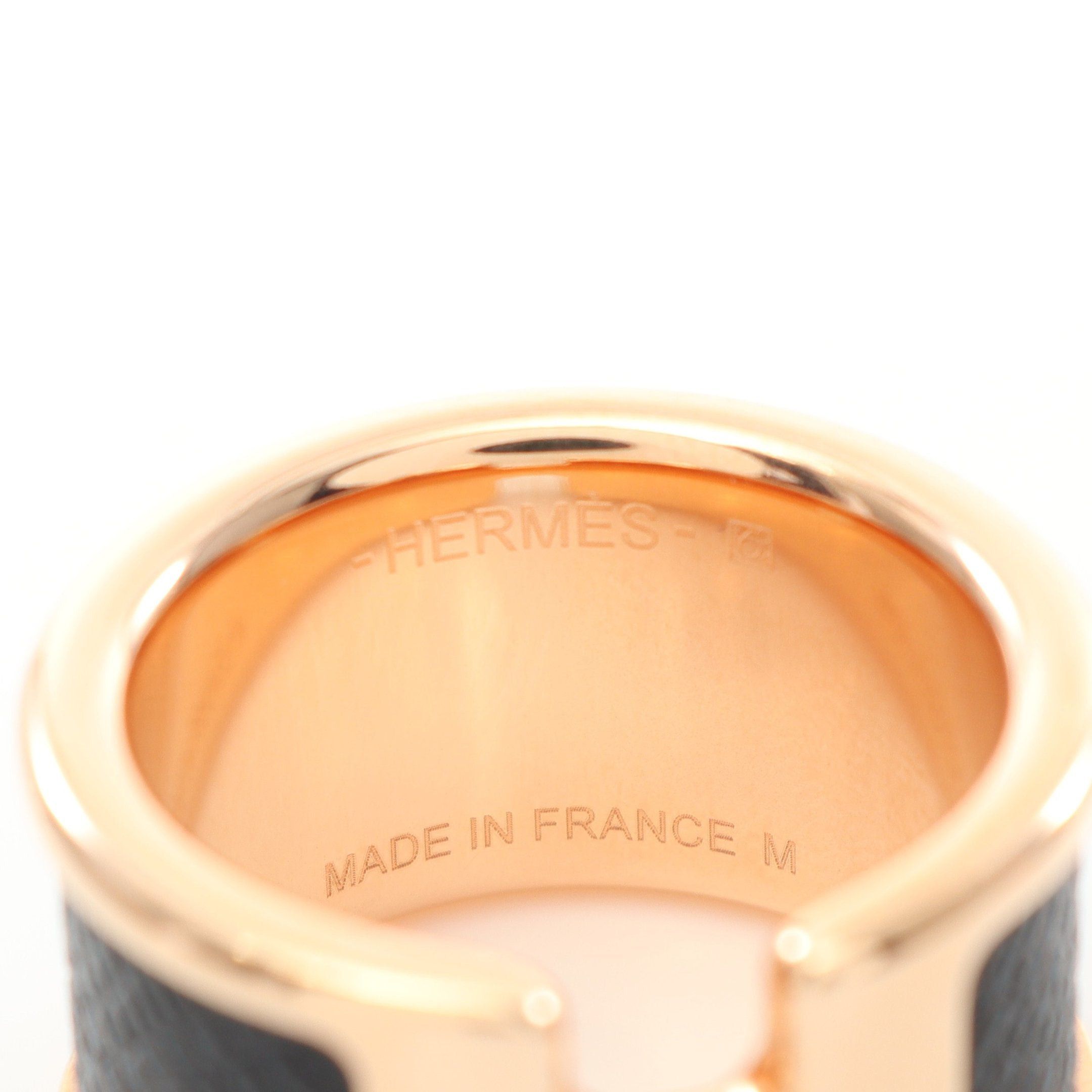 Hermes Hermes Olymp Gm Ring Gp Veau Epsom Pink Gold Black Size ONE SIZE - 4 Thumbnail