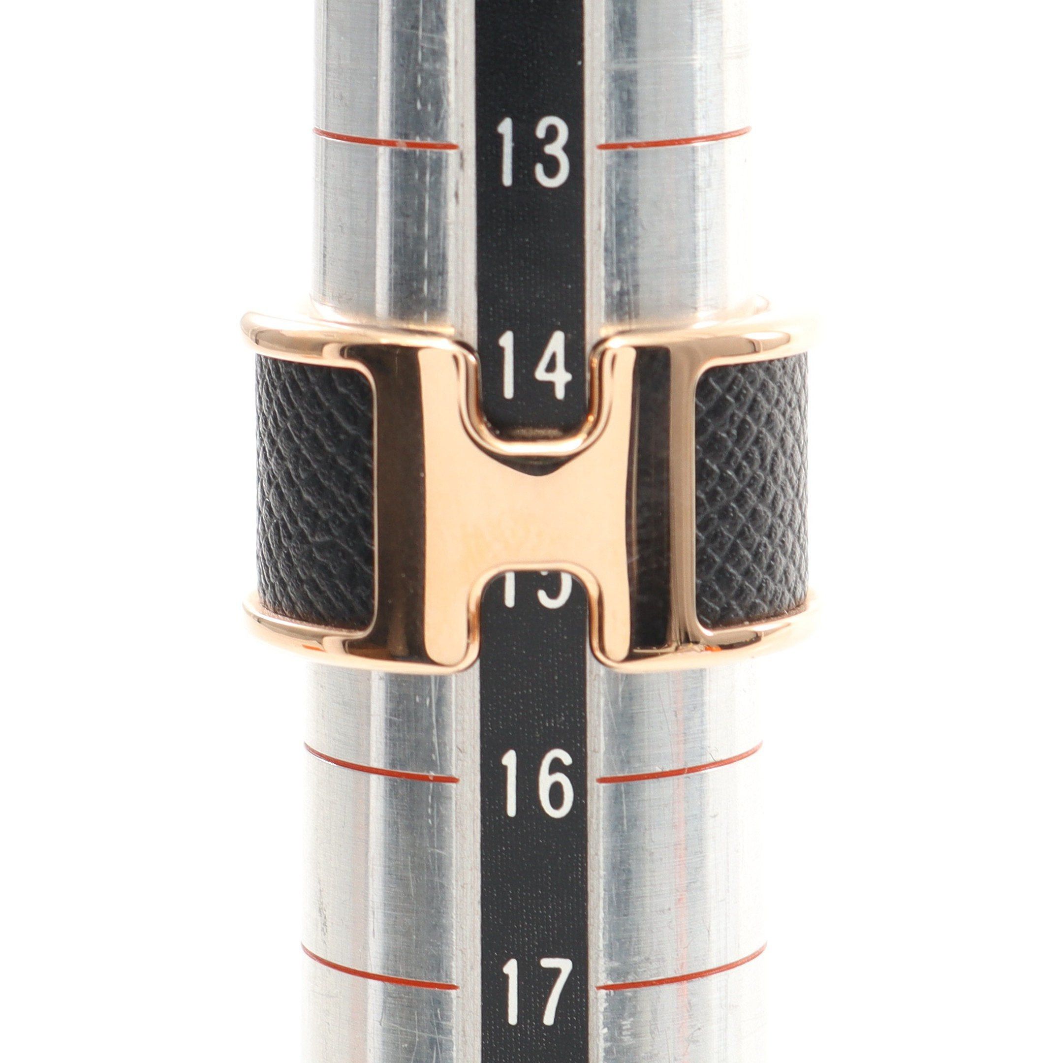 Hermes Hermes Olymp Gm Ring Gp Veau Epsom Pink Gold Black Size ONE SIZE - 5 Thumbnail