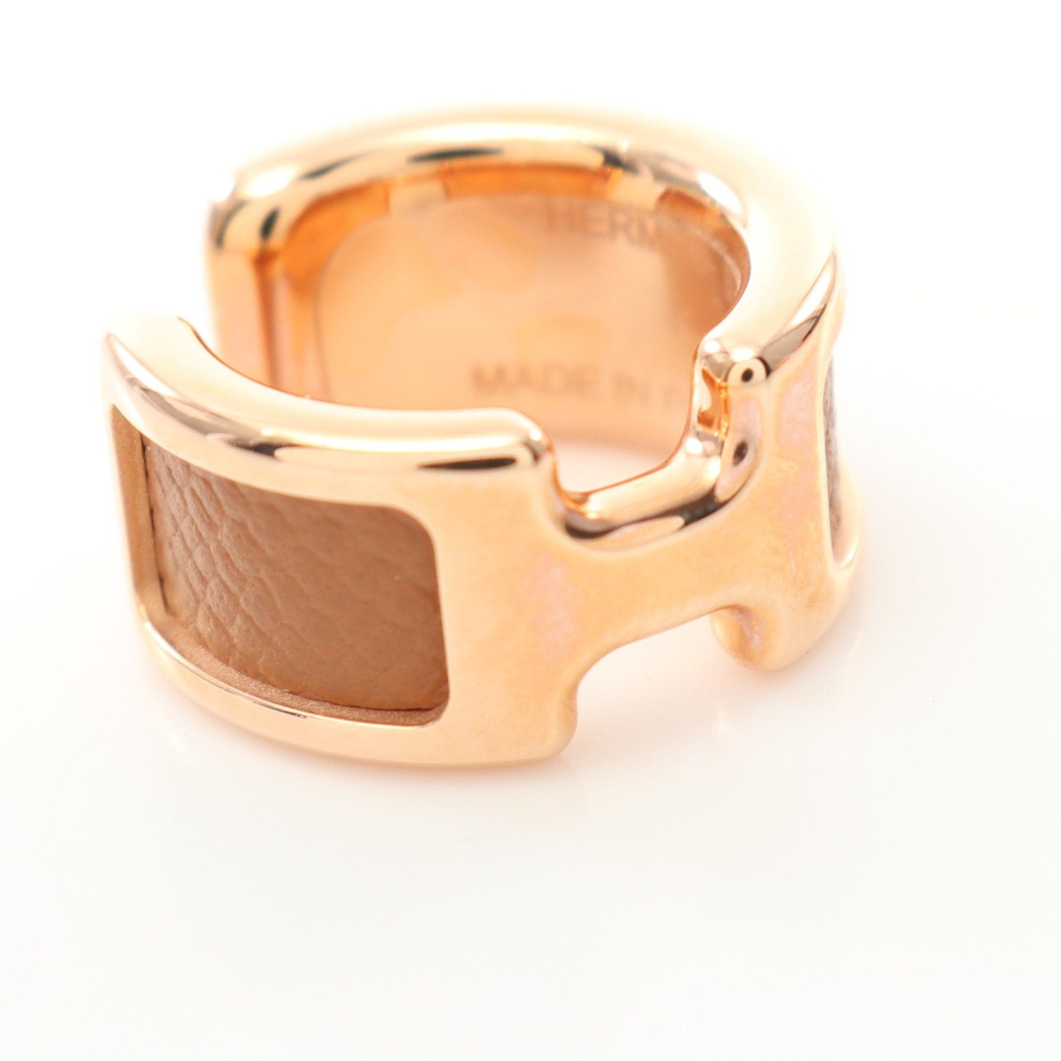 Hermes Hermes Olymp Pm Ear Cuff Gp Leather Pink Gold Brown Size ONE SIZE - 4 Thumbnail