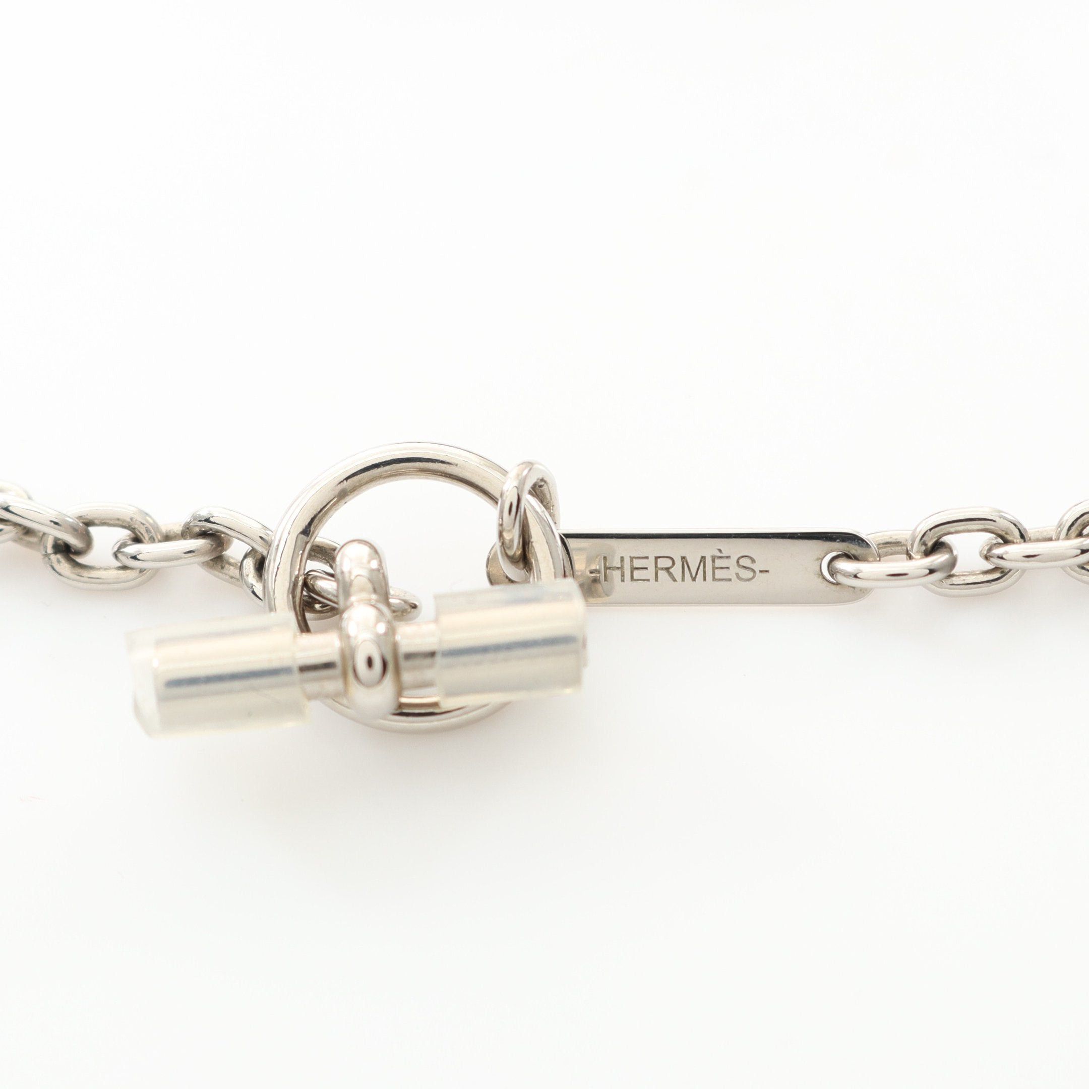 Hermes Hermes Necklace Buffalo Horn Silver Dark Brown Orange Size ONE SIZE - 4 Thumbnail