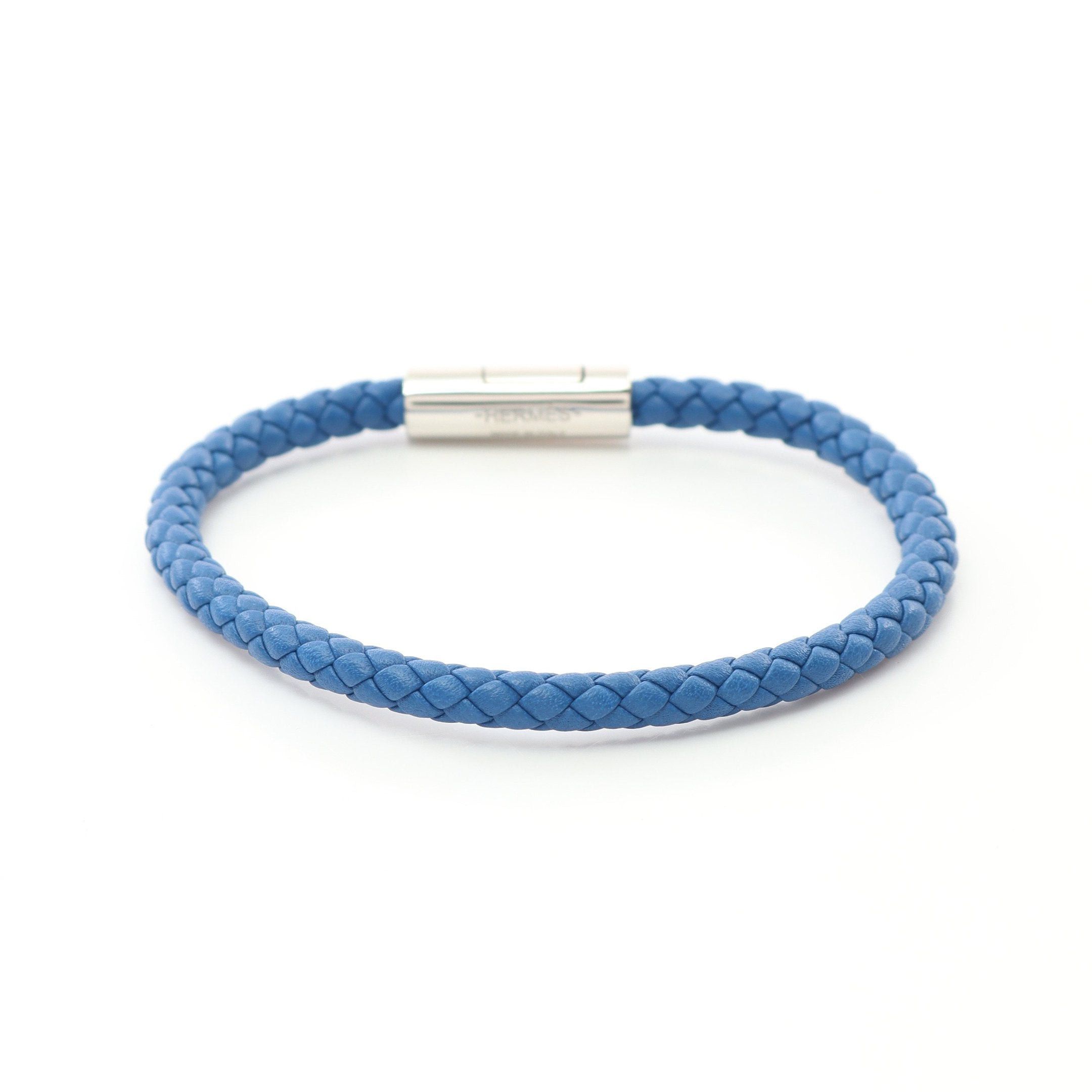 Hermes Hermes Goliath Bracelet Leather Blue Silver Size ONE SIZE - 2 Thumbnail