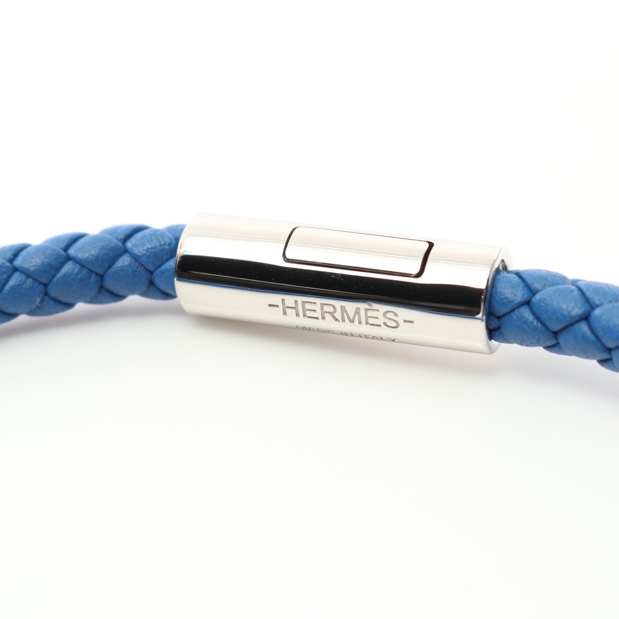 Hermes Hermes Goliath Bracelet Leather Blue Silver Size ONE SIZE - 4 Thumbnail