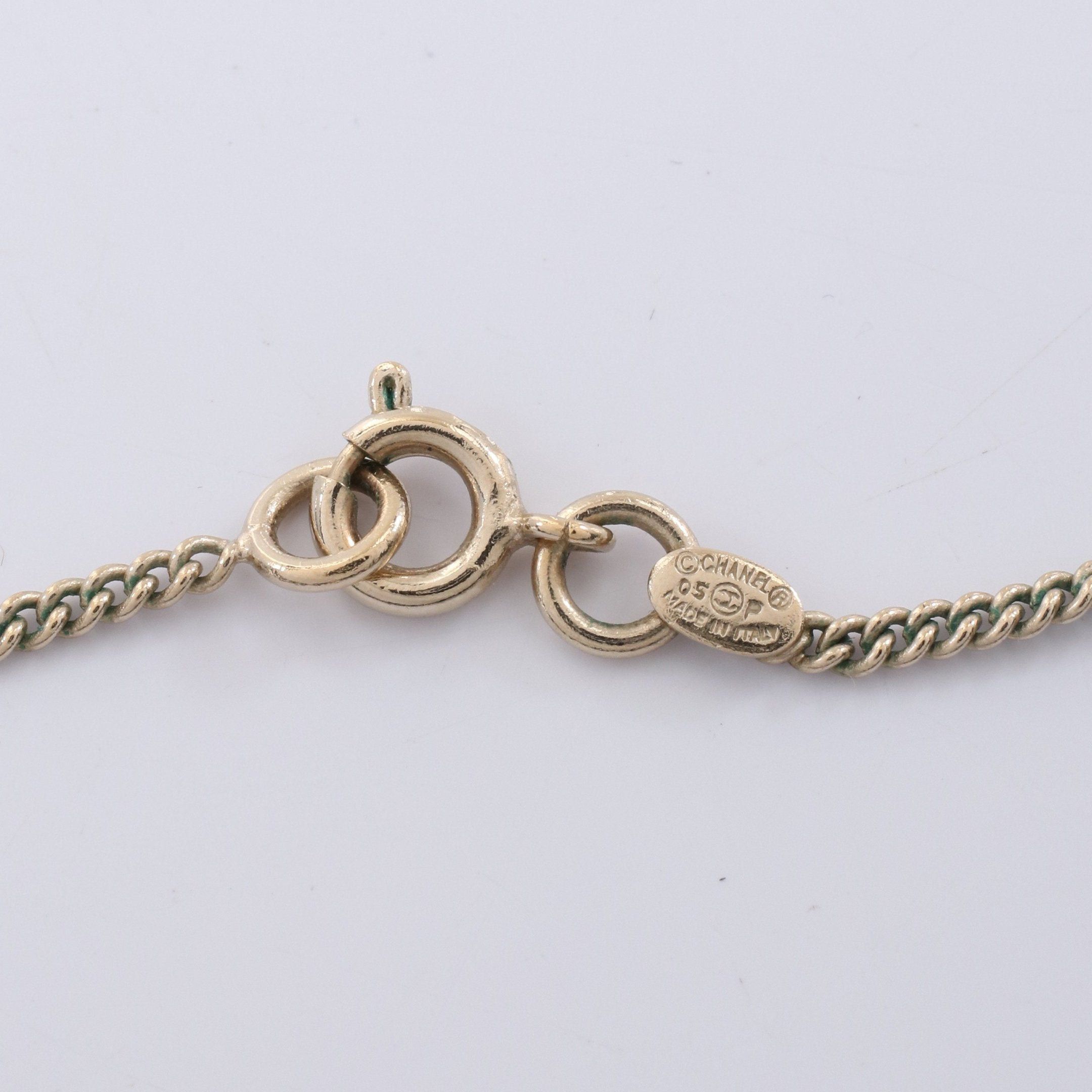 Chanel Chanel Coco Mark Lipstick Necklace Gp Rhinestone Gold Black Multicolor 05P Size ONE SIZE - 3 Thumbnail