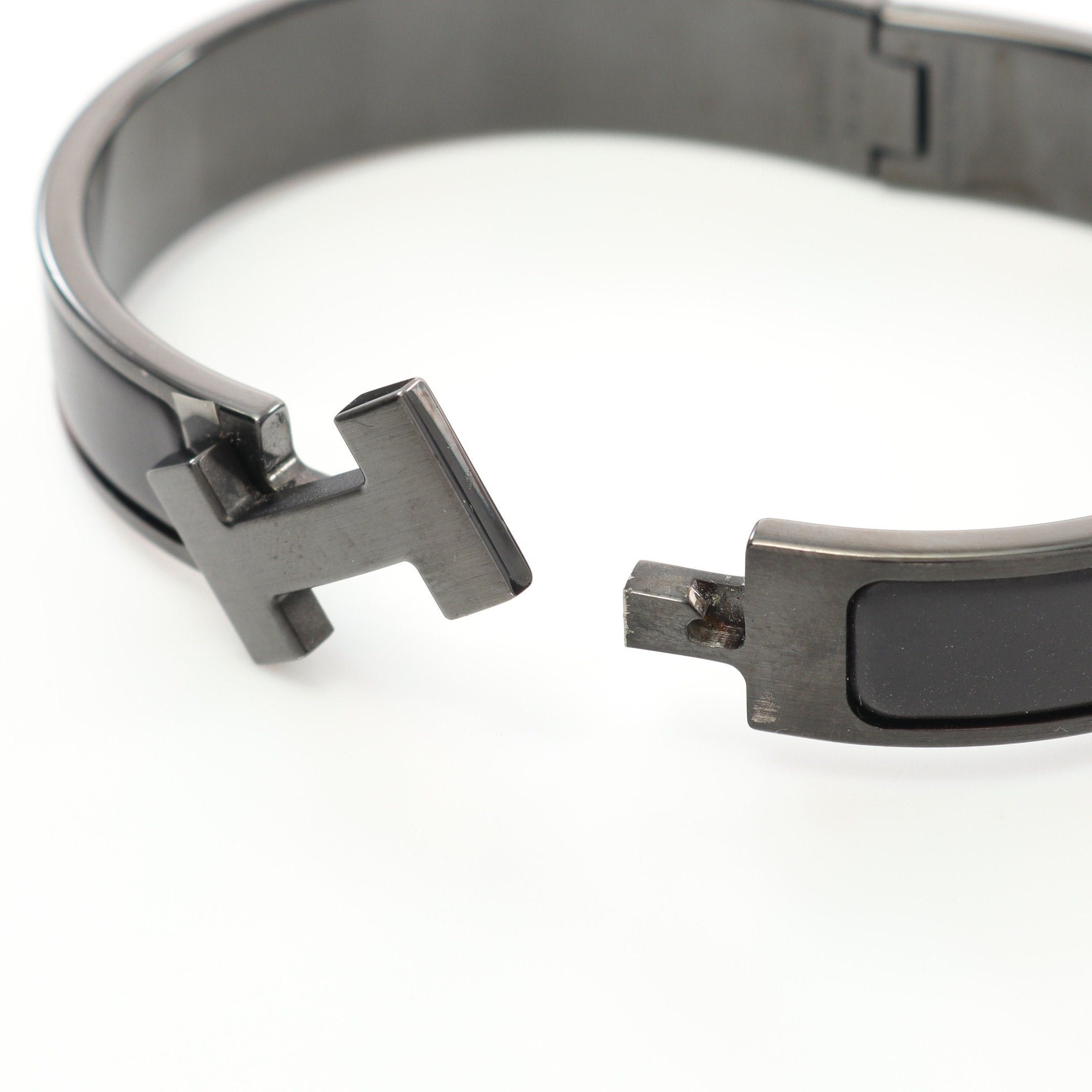 Hermes Hermes Click Crack Pm Saw Black Bangle Size ONE SIZE - 3 Thumbnail