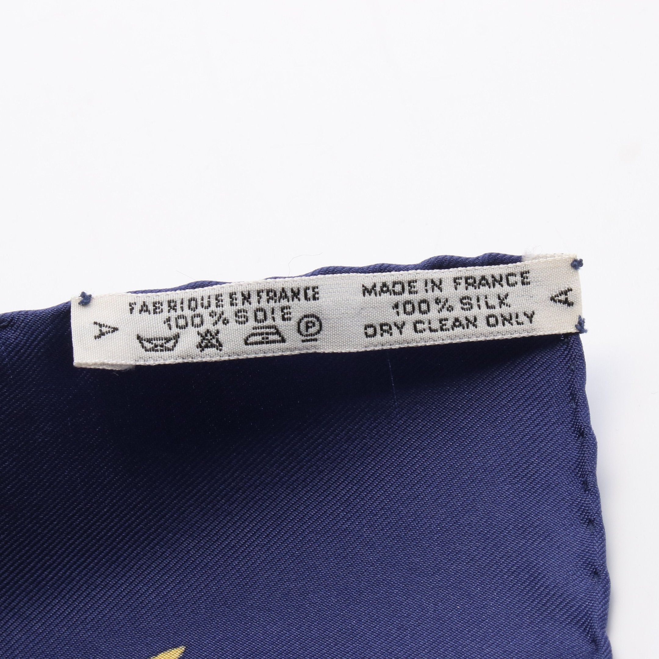 Hermes Hermes Carres 90 Liberte Egalite Fraternite Republique Francaise 1789 Scarf Silk Navy Green Multicolor Size ONE SIZE - 3 Thumbnail