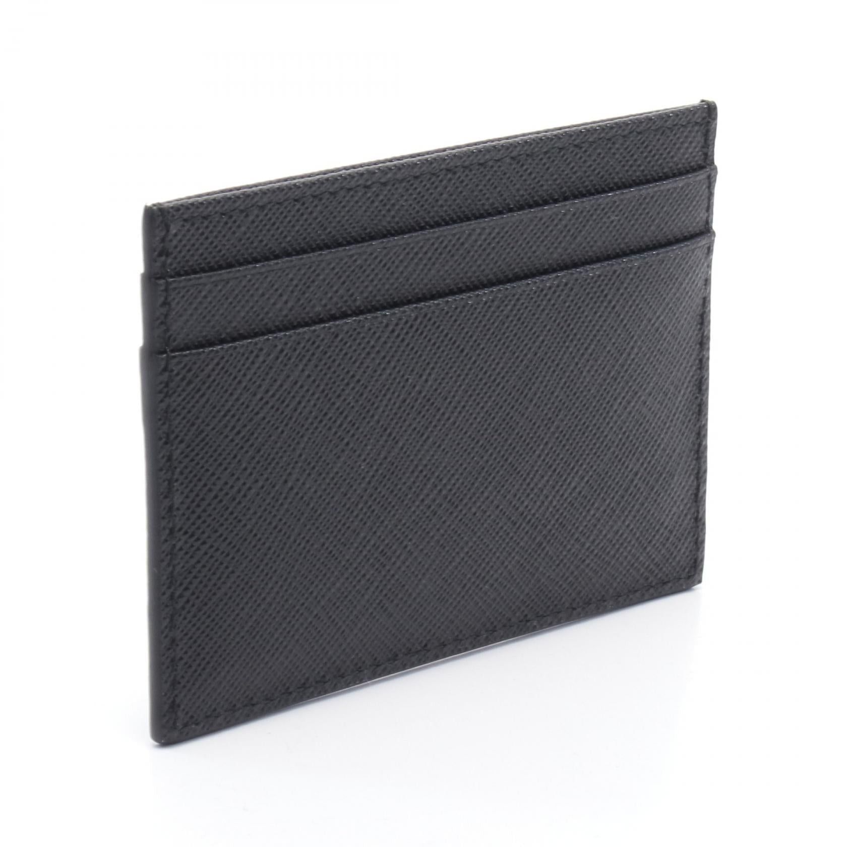 Prada Prada Card Case Leather Black Size ONE SIZE - 2 Thumbnail
