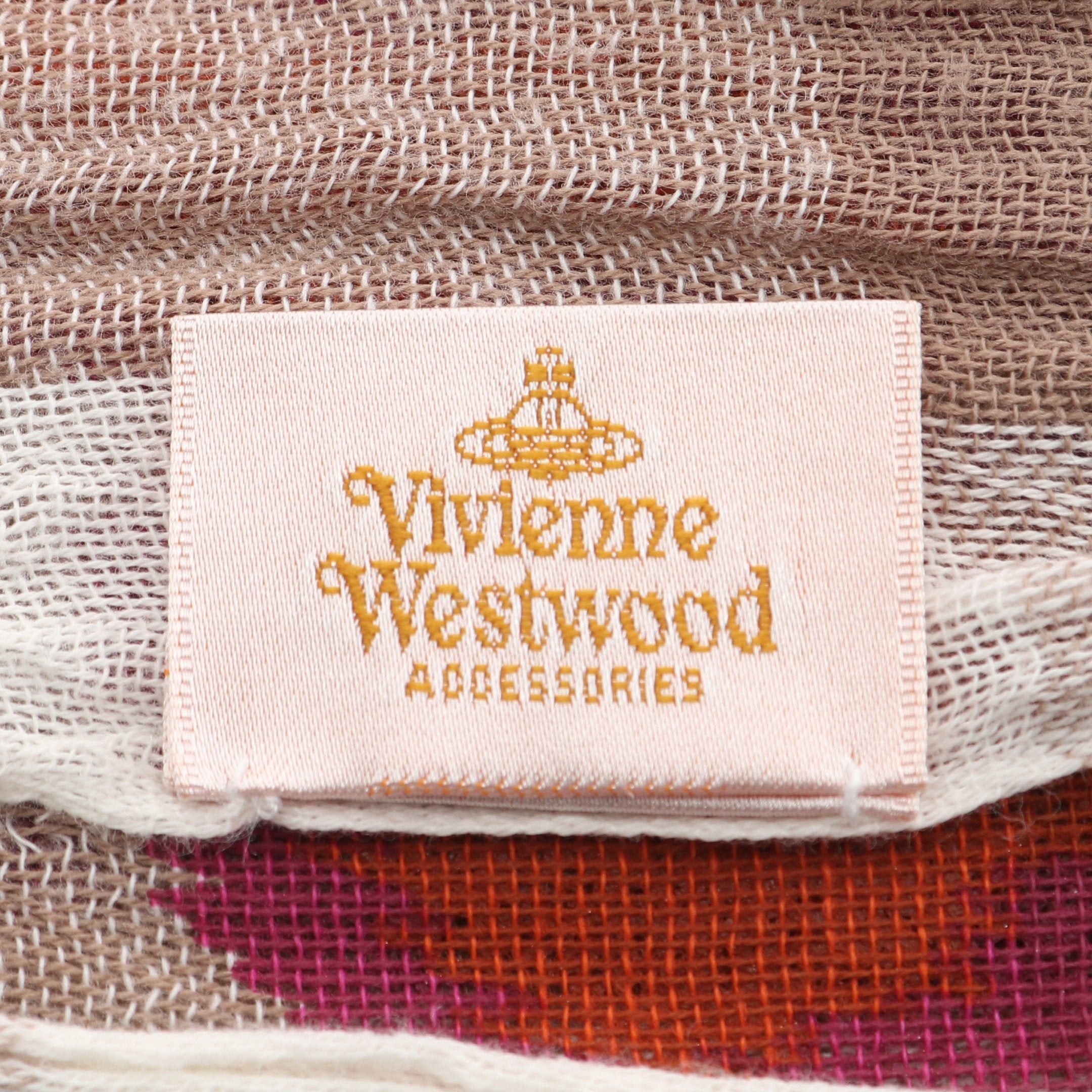 Vivienne Westwood Vivienne Westwood Orb Embroidery Scarf Stall Check Leopard Cotton Multicolor Size ONE SIZE - 2 Thumbnail