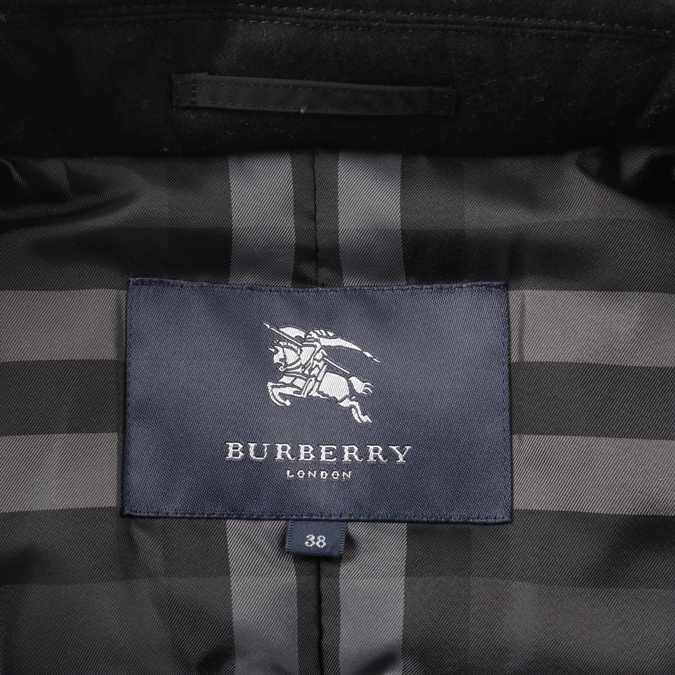 Burberry Burberry Pea Coat Down Wool Black Color-Block Size ONE SIZE - 3 Thumbnail